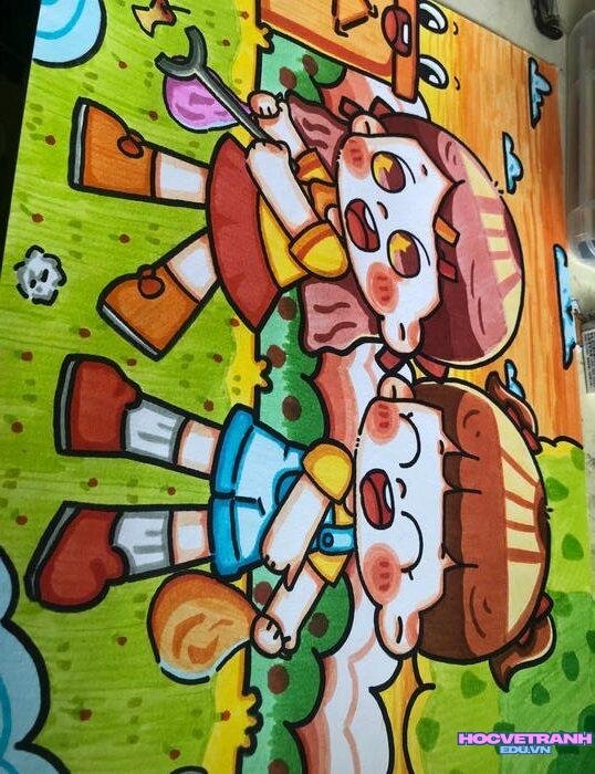 vẽ tranh chung tay nhặt rác
