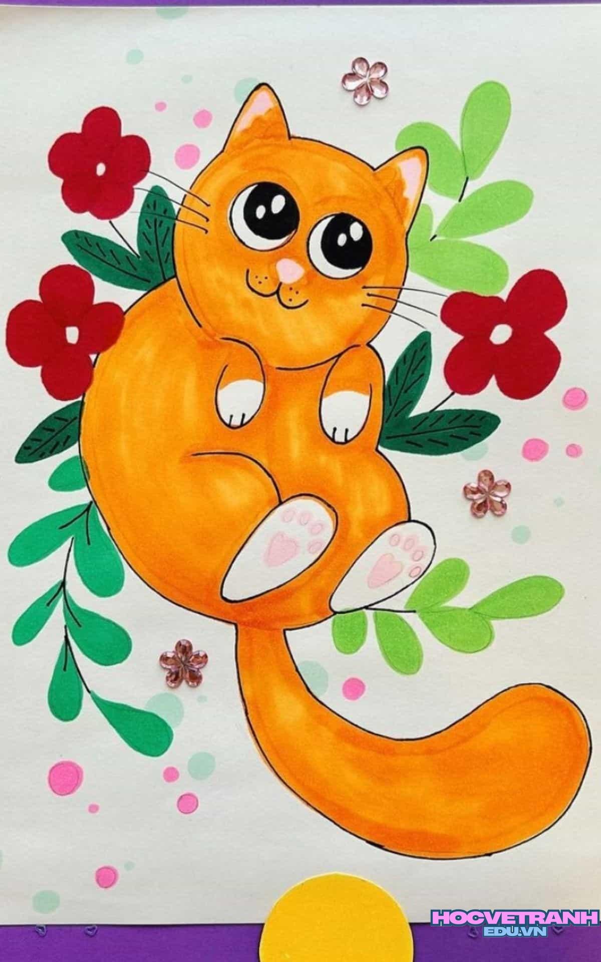 ve tranh cute tinh nghich.