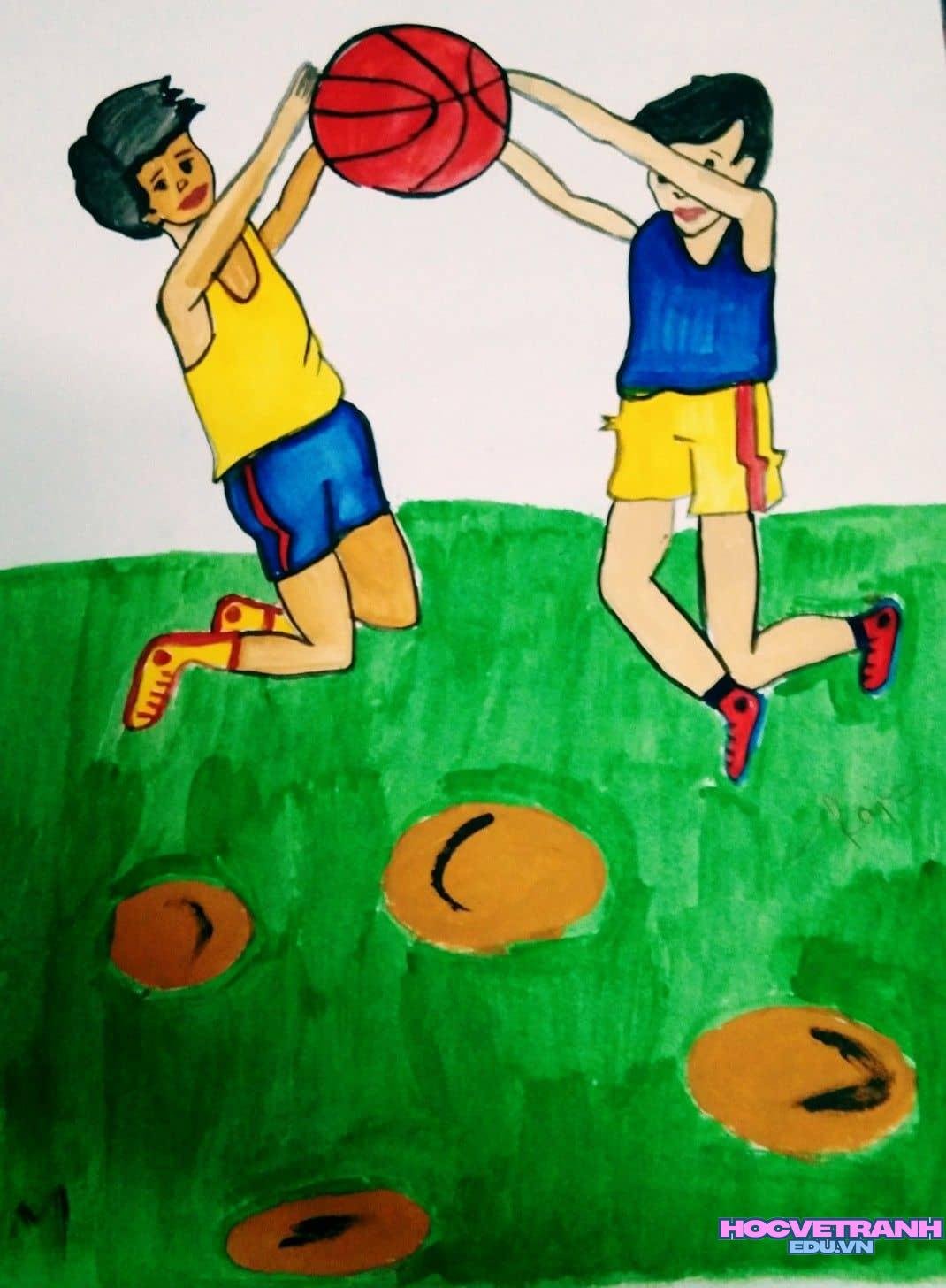 ve tranh da bong hay.