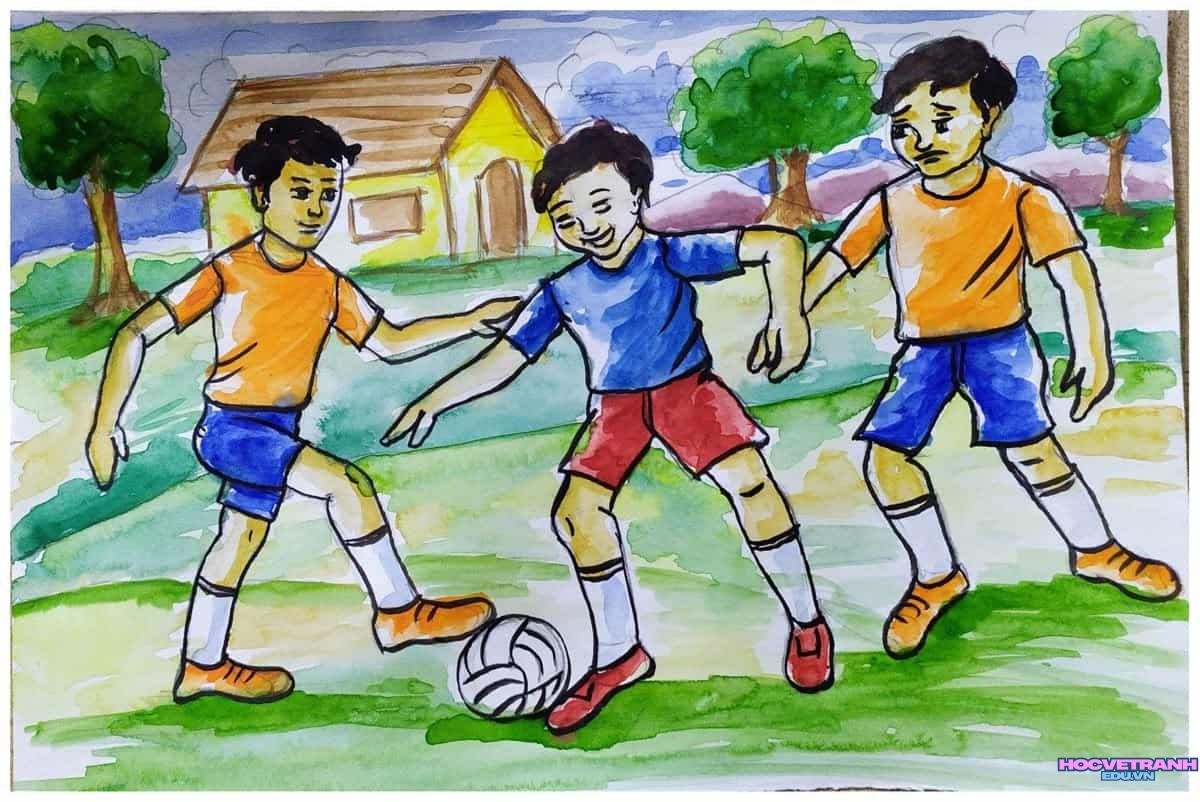 ve tranh da bong vui.