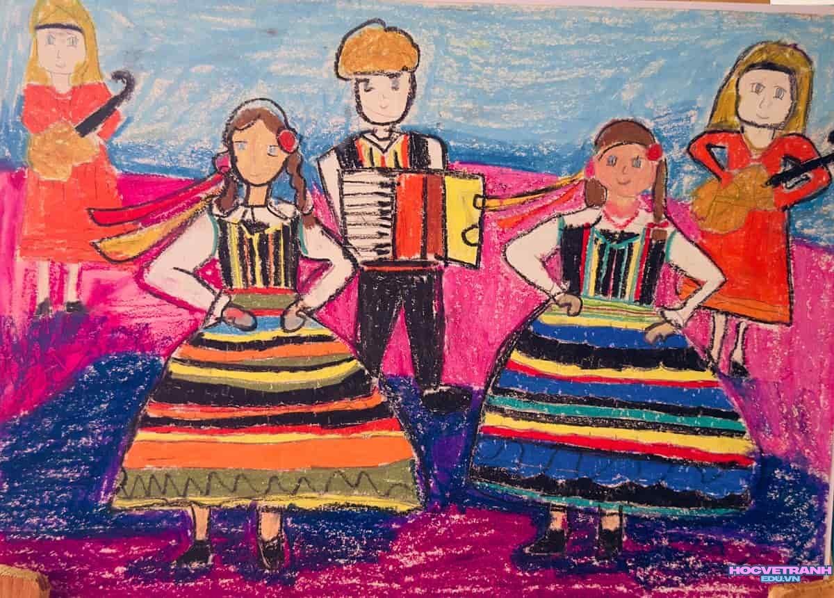 ve tranh dan gian lang.