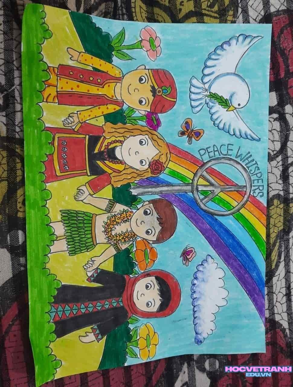 ve tranh dan mach hoa.