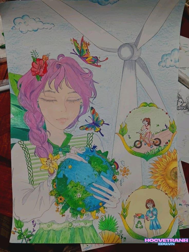 ve tranh dan mach pho.