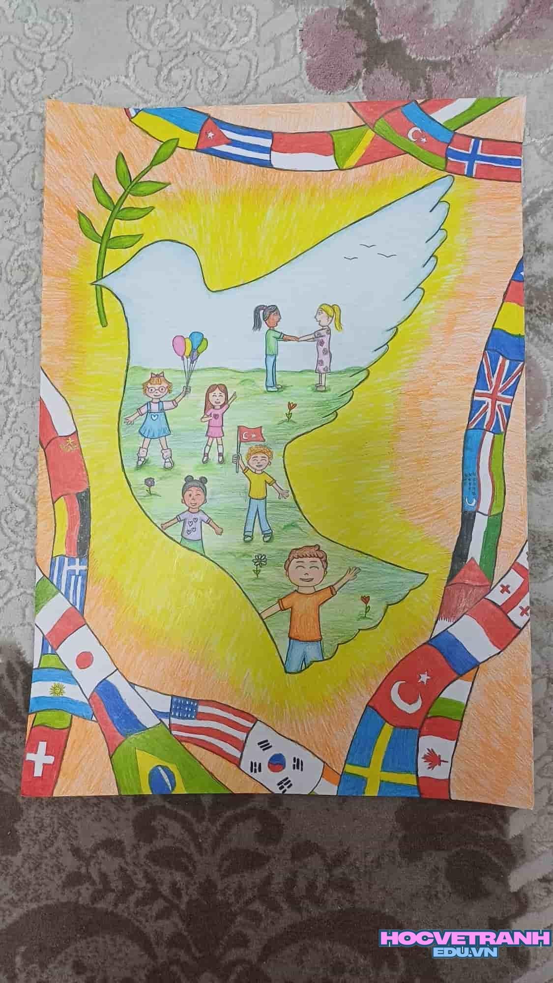 ve tranh dan mach que.