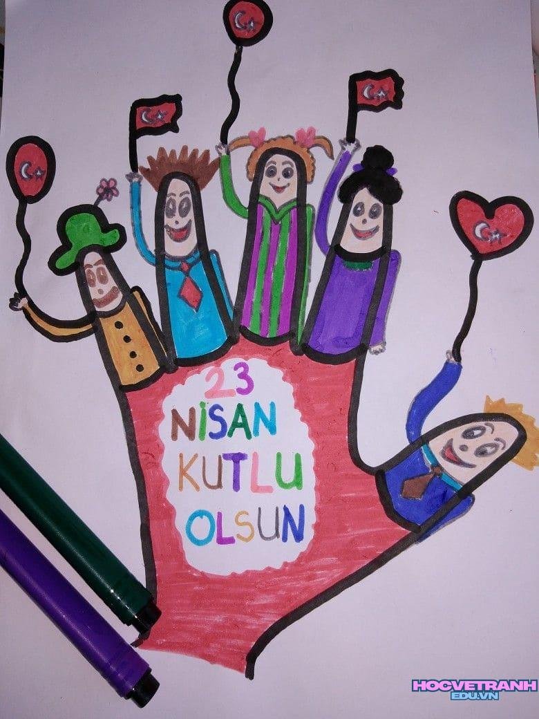 ve tranh dan mach xanh.