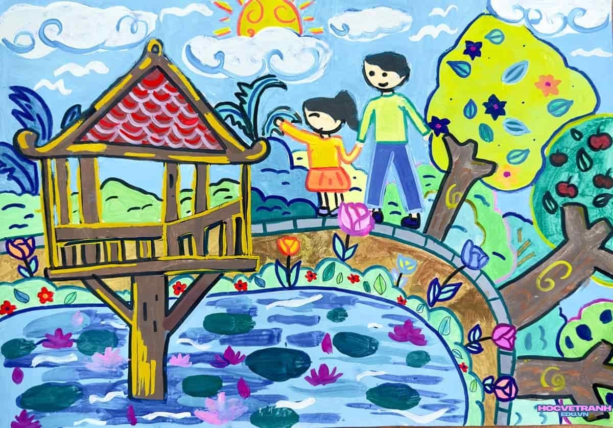 ve tranh danh lam xanh.