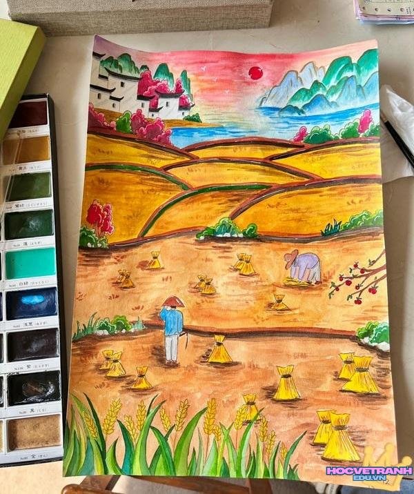 vẽ tranh đề tài lao động sản xuất