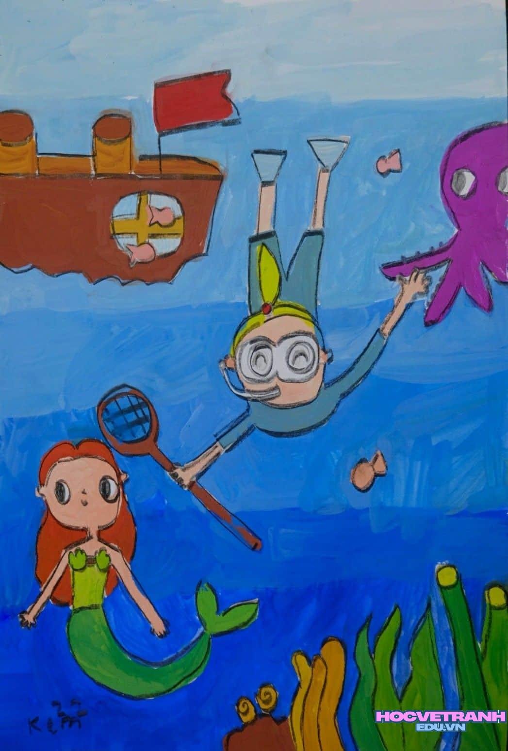 ve tranh de tai sac mau.