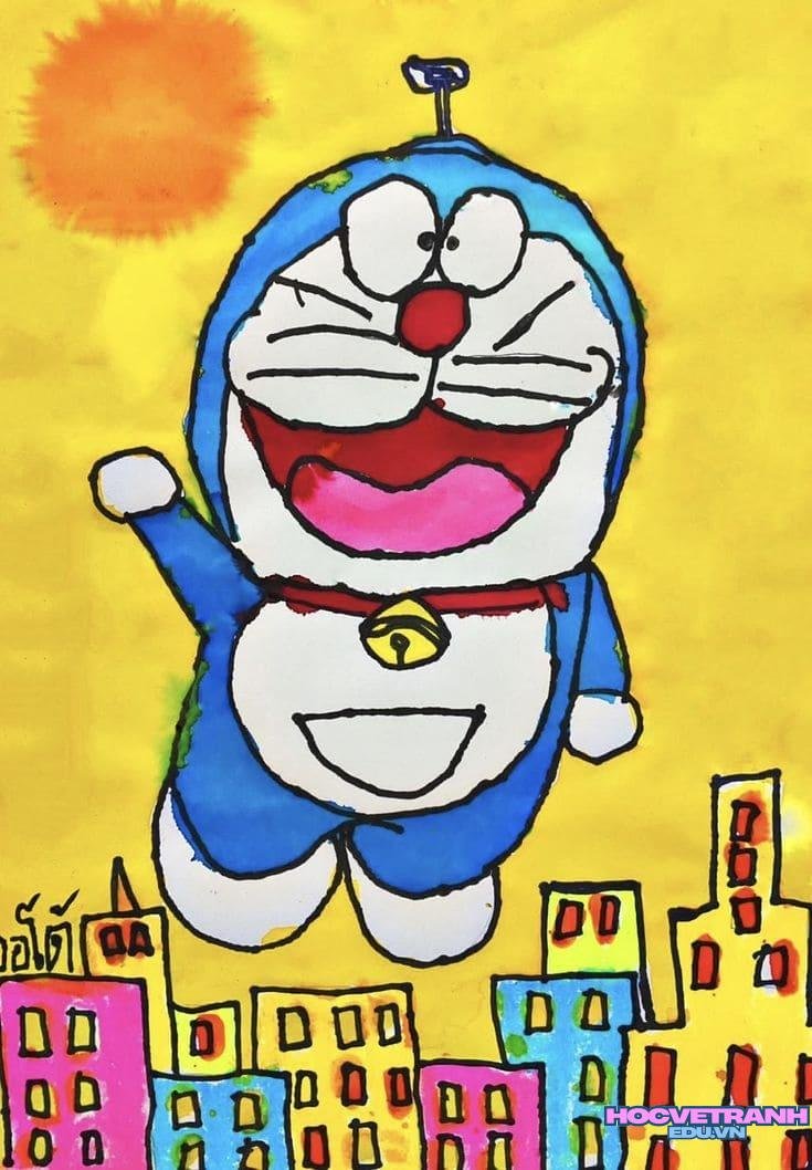 ve tranh doremon hat.