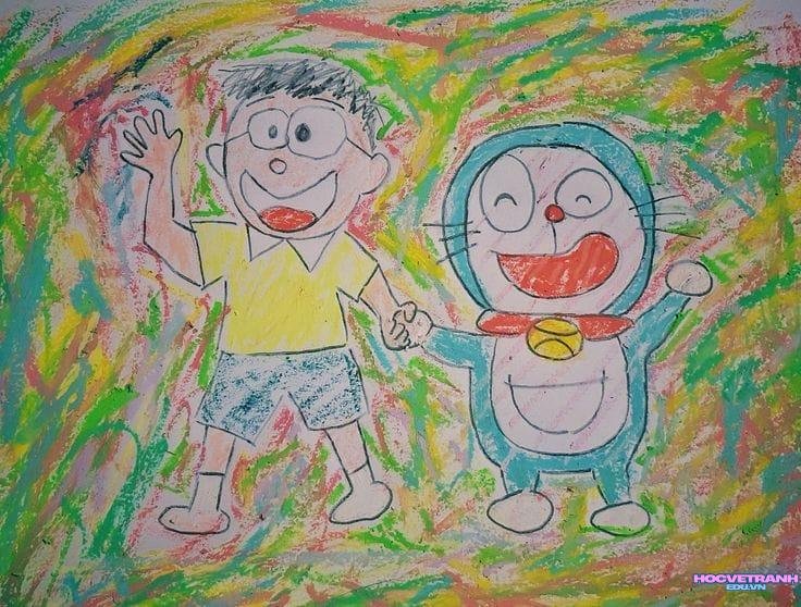 ve tranh doremon trang.