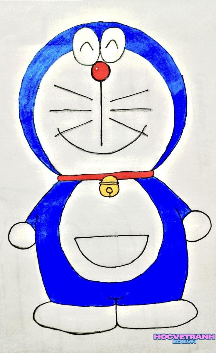 ve tranh doremon xanh.