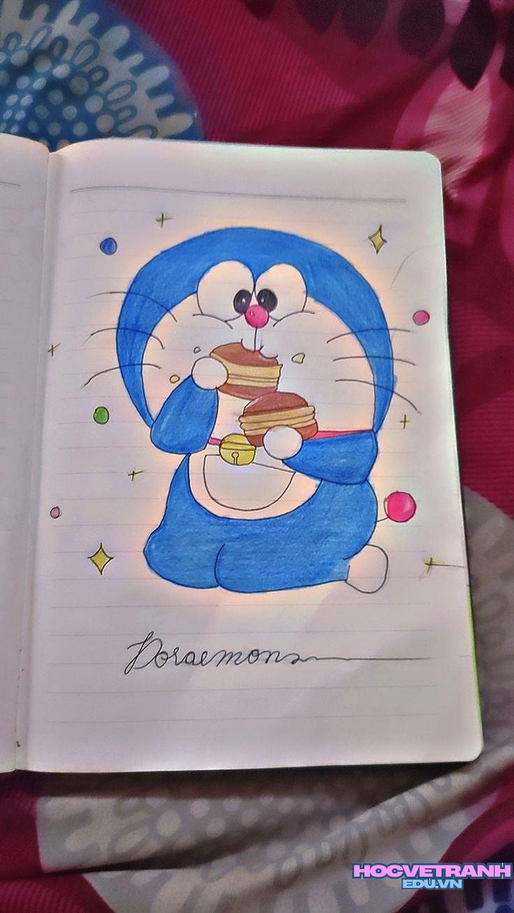 ve tranh doremon yeu.