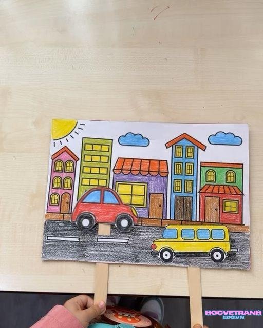 vẽ tranh đường phố sáng