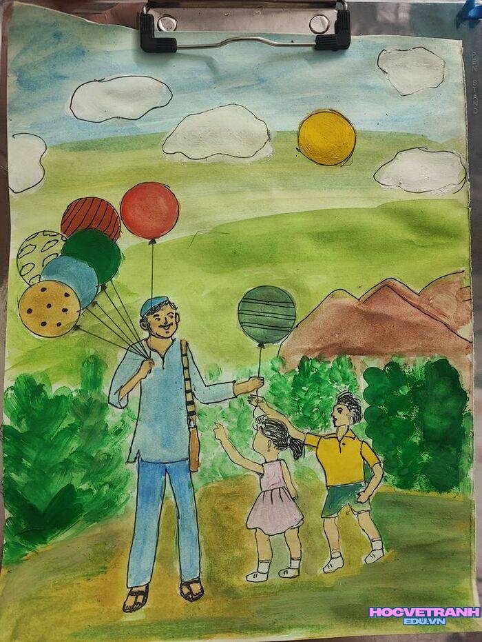 vẽ tranh gia đình đáng yêu nhất