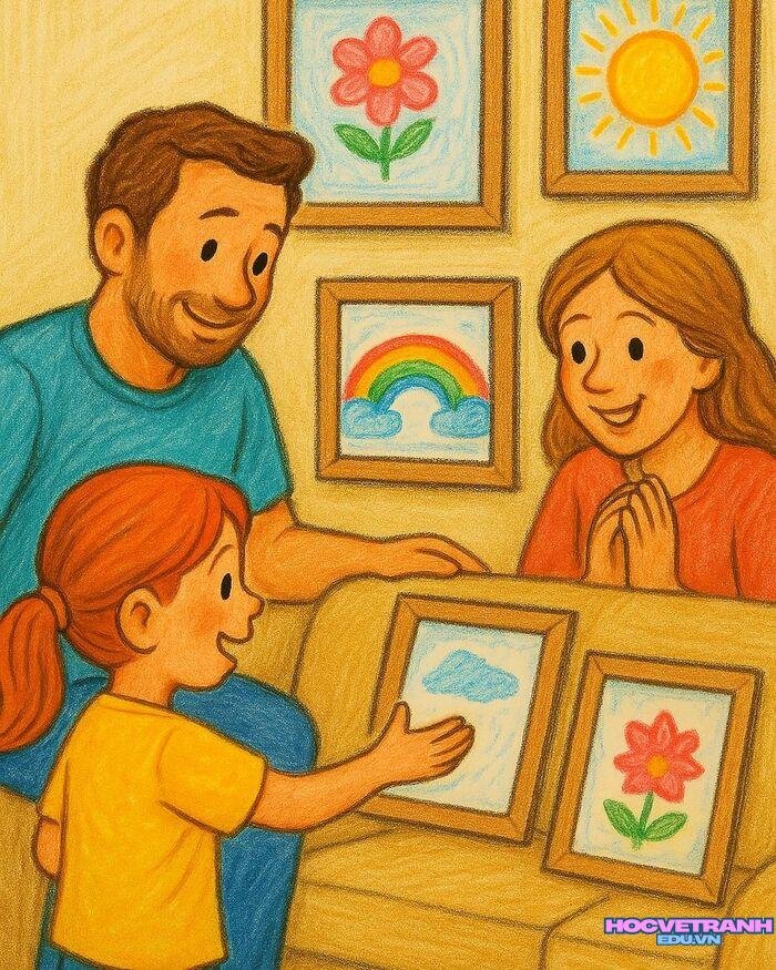vẽ tranh gia đình siêu xinh