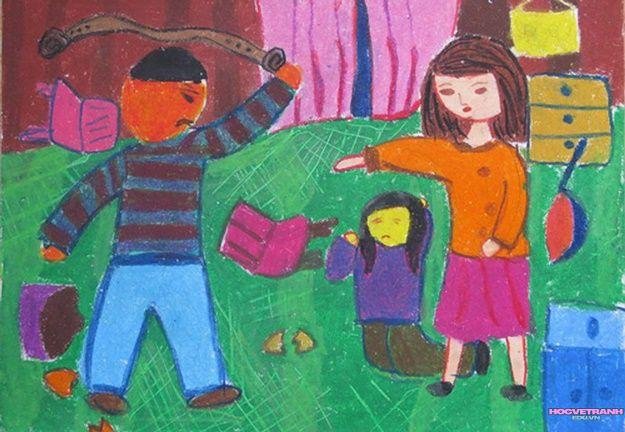 vẽ tranh gia đình yêu thương