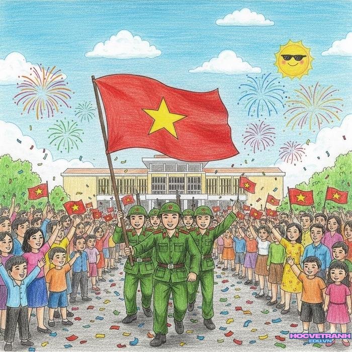vẽ tranh giải phóng miền nam đẹp chất