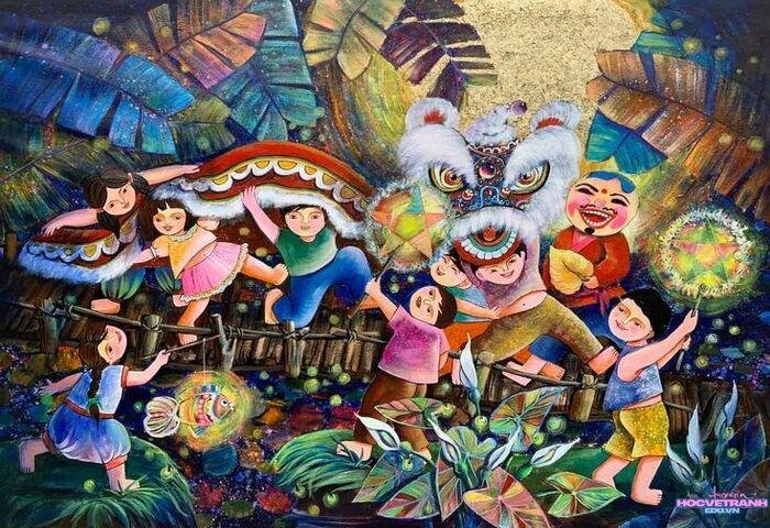 vẽ tranh giỗ tổ hùng vương cực sáng tạo