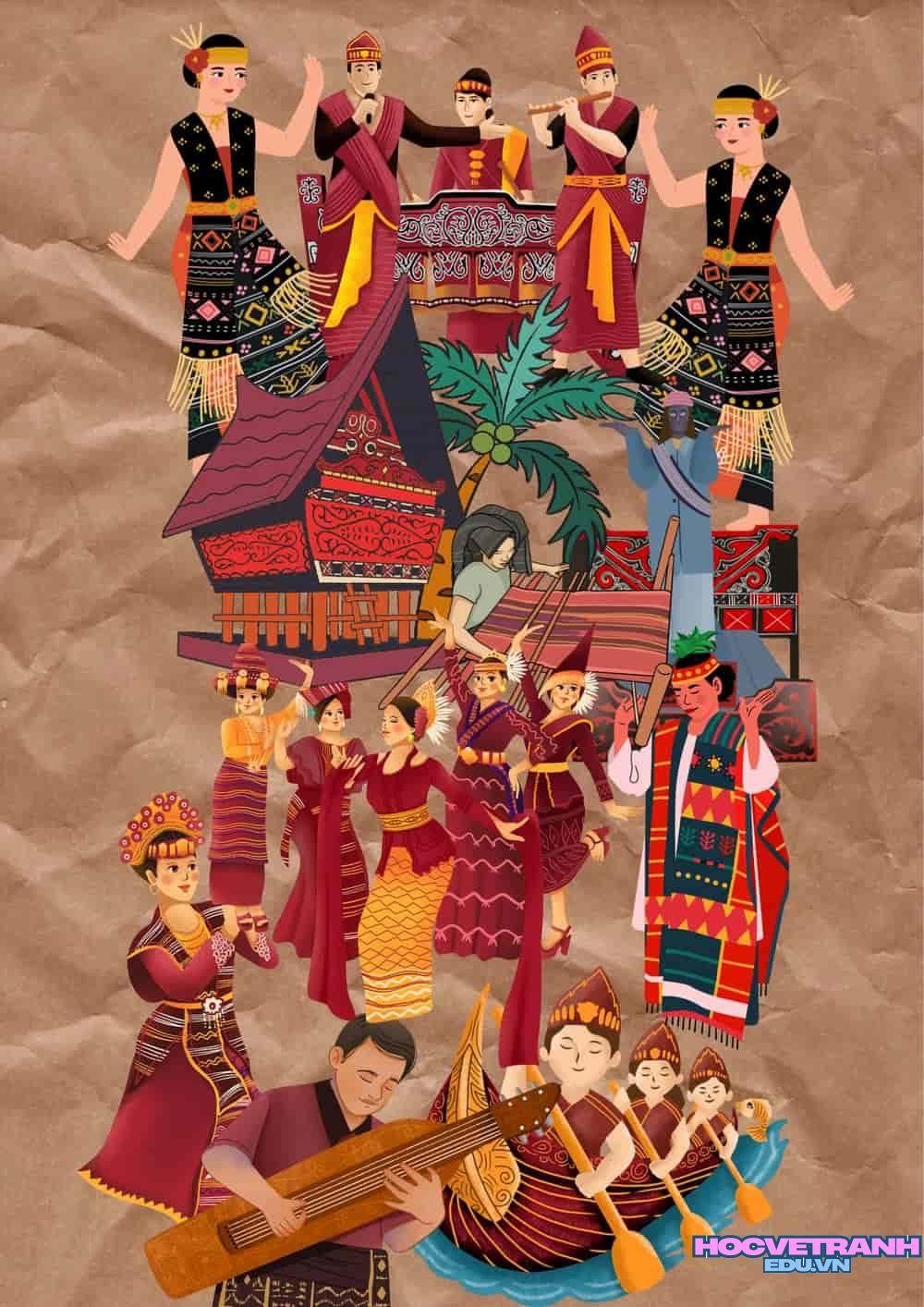 vẽ tranh giỗ tổ trang nghiêm