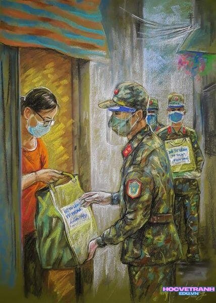 vẽ tranh giúp đỡ người cơ