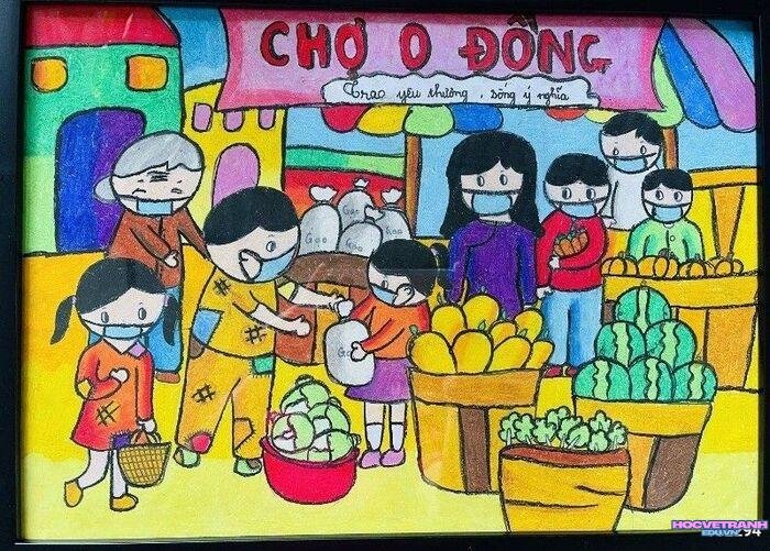 vẽ tranh giúp đỡ người nghèo xinh