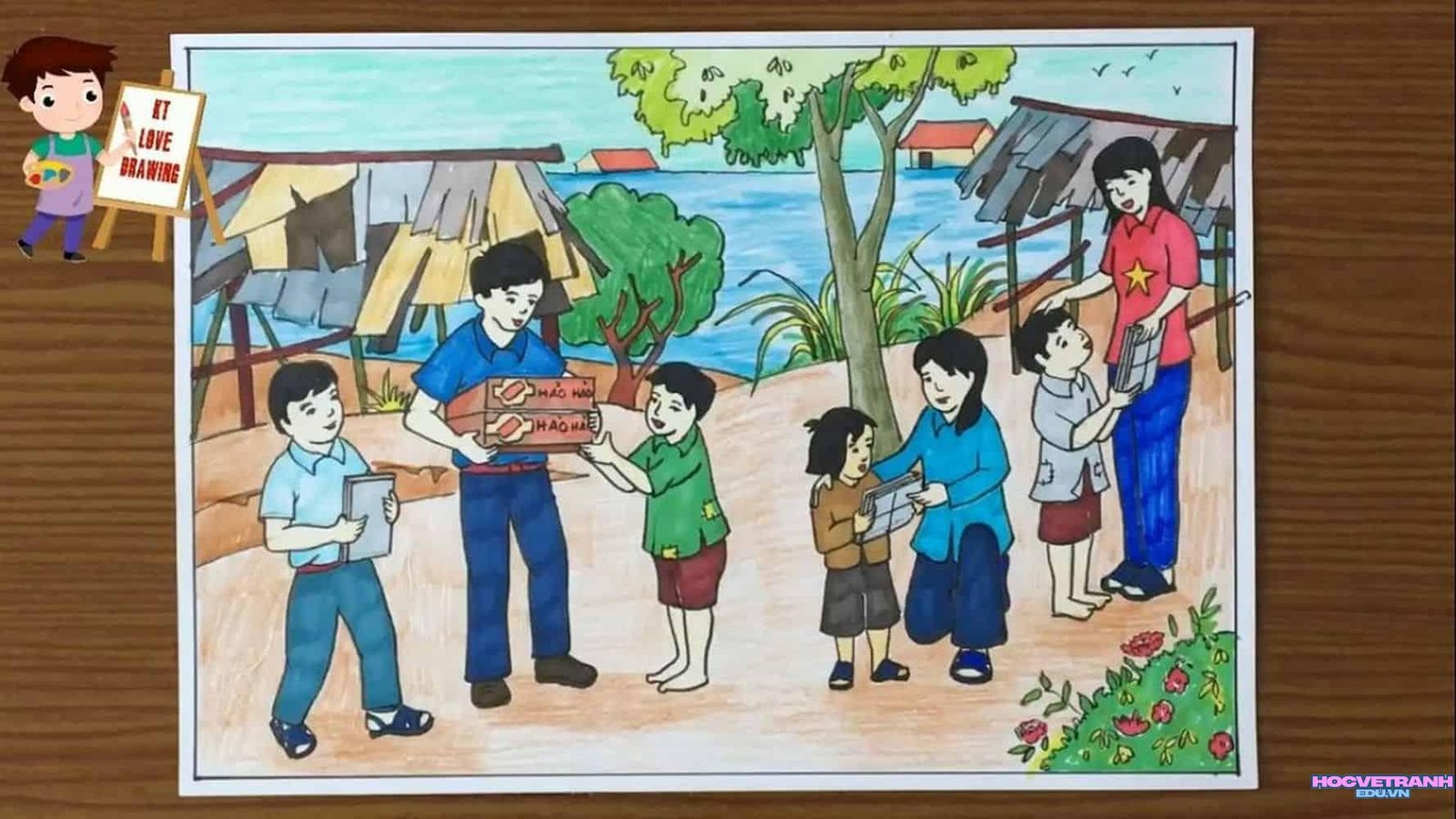 vẽ tranh giúp đỡ người yếu