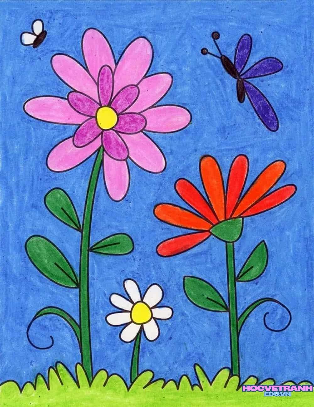 vẽ tranh góc học tập ngăn