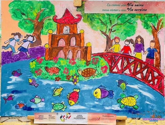 vẽ tranh hồ gươm cực xinh