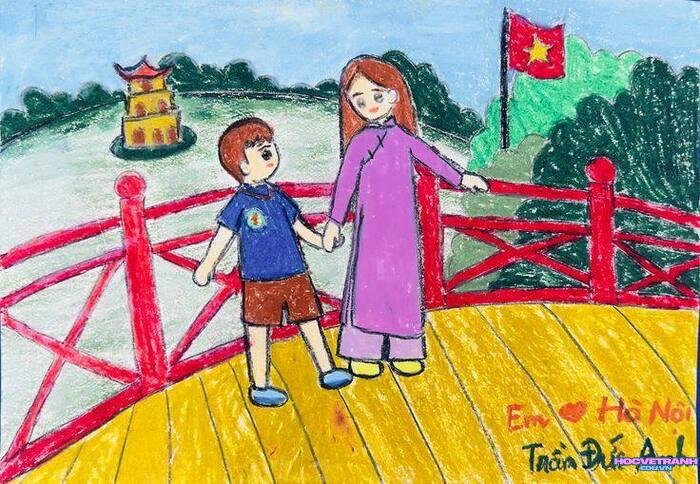 vẽ tranh hồ gươm đẹp nhất