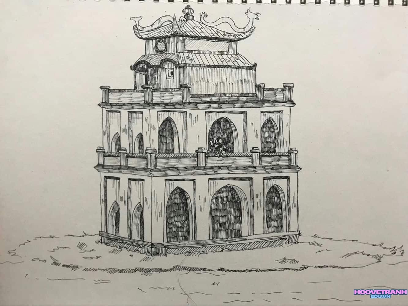 vẽ tranh hồ gươm mùa thu