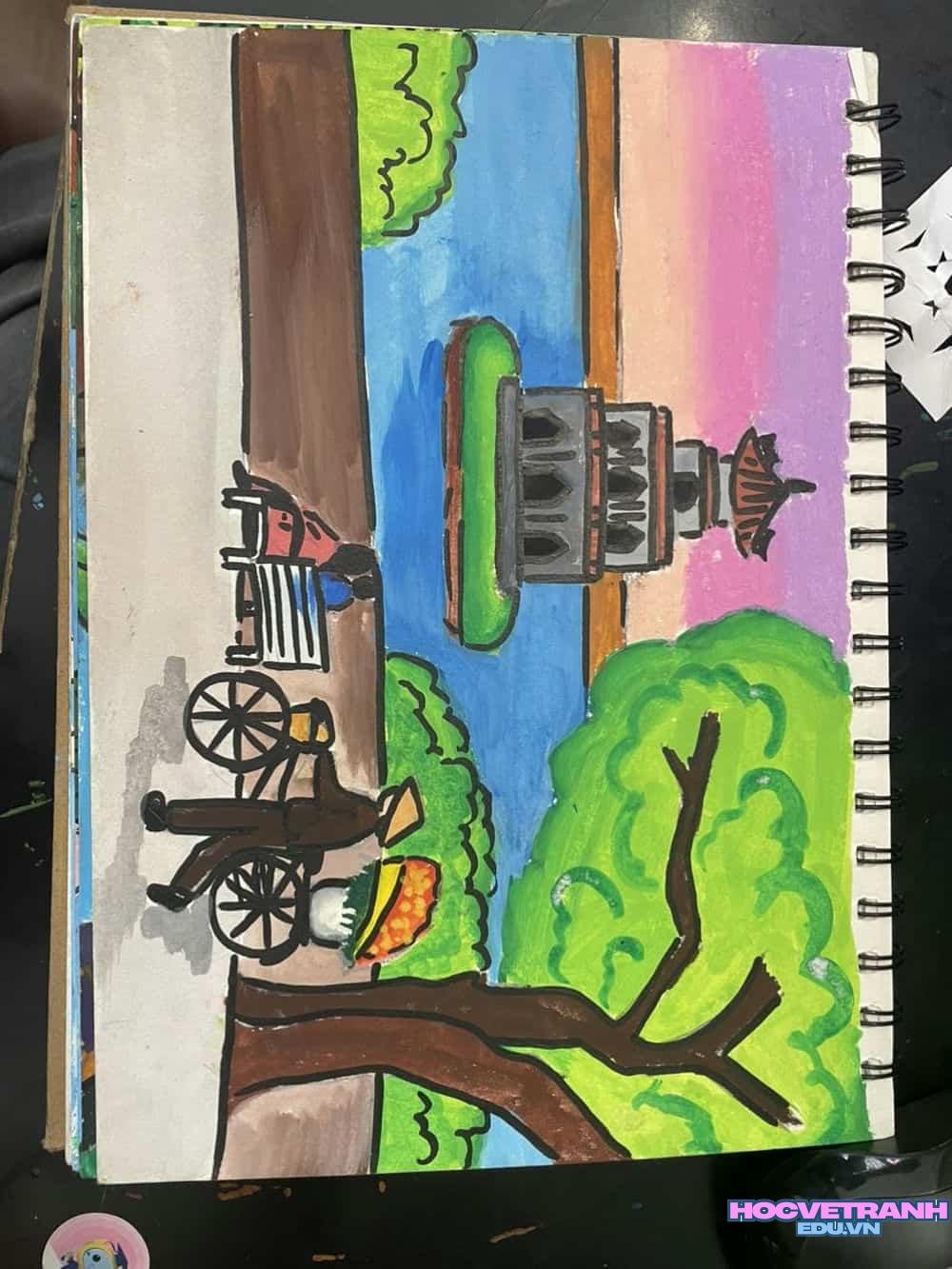 vẽ tranh hồ gươm yên bình