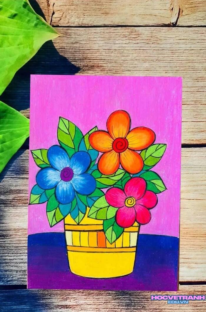 vẽ tranh hoa cực dễ vẽ