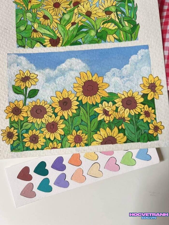 vẽ tranh hoa cực xinh