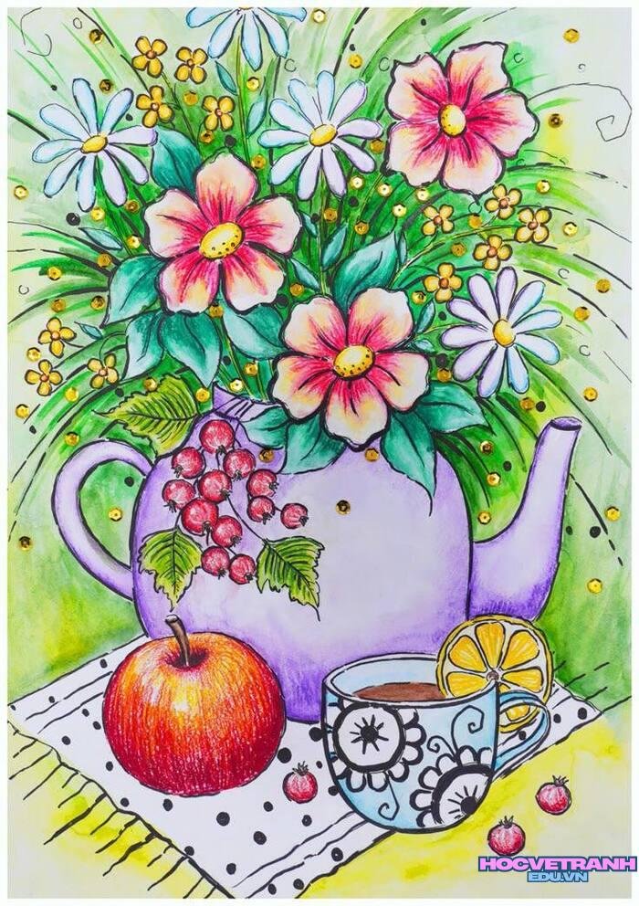 vẽ tranh hoa đẹp nhất