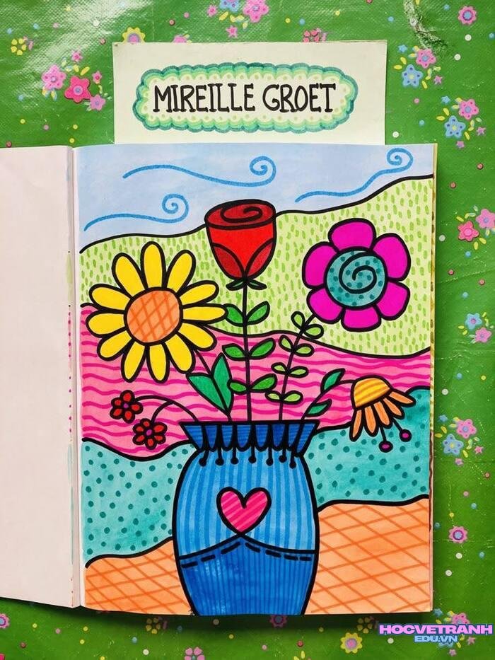 vẽ tranh hoa siêu dễ vẽ