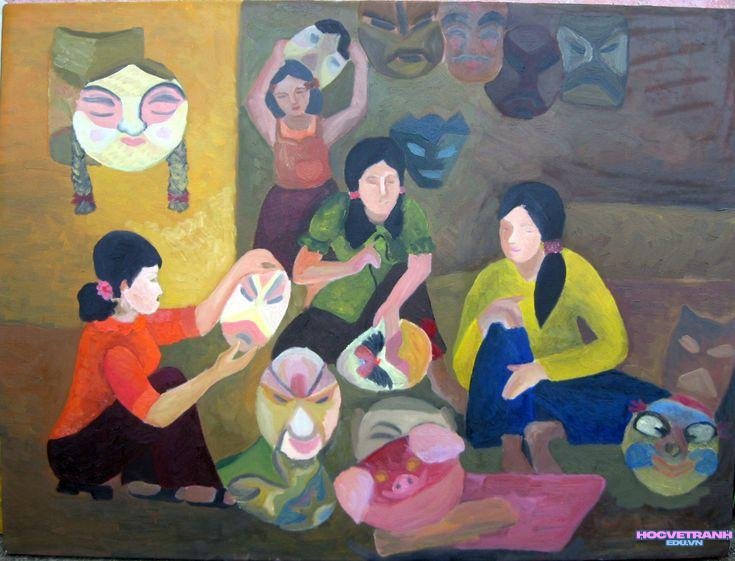 vẽ tranh làng nghề cổ truyền