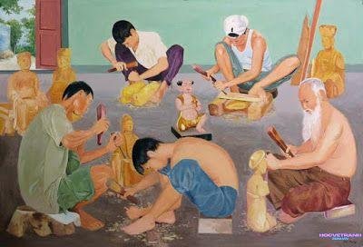 vẽ tranh làng nghề quê hương