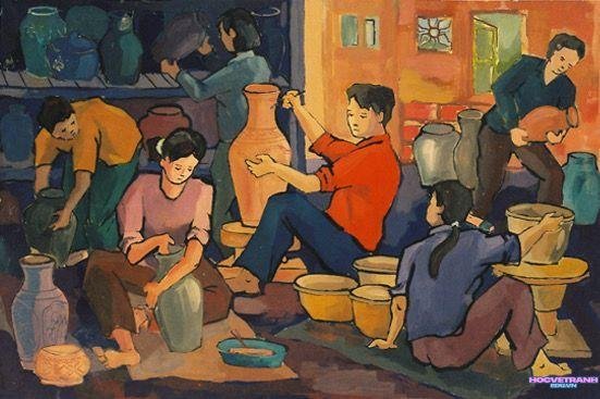 vẽ tranh làng nghề thủ công