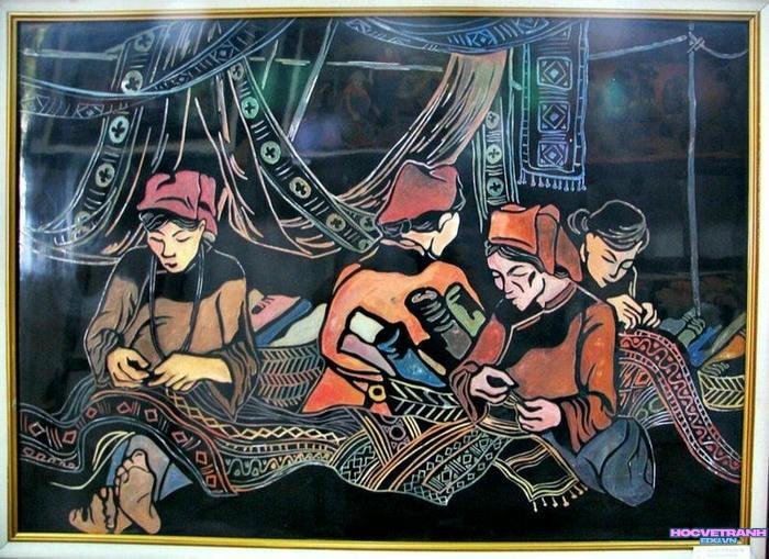 vẽ tranh làng nghề truyền thống hd