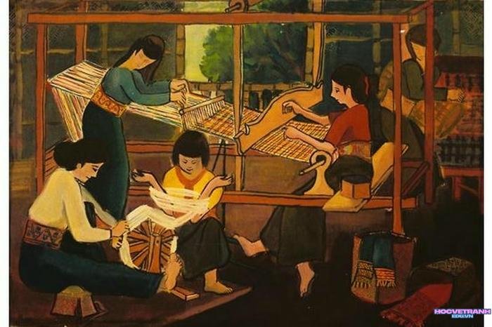 vẽ tranh làng nghề truyền thống moi