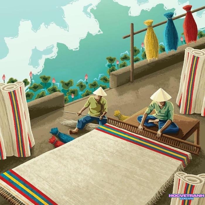 vẽ tranh làng nghề truyền thống việt nam ta