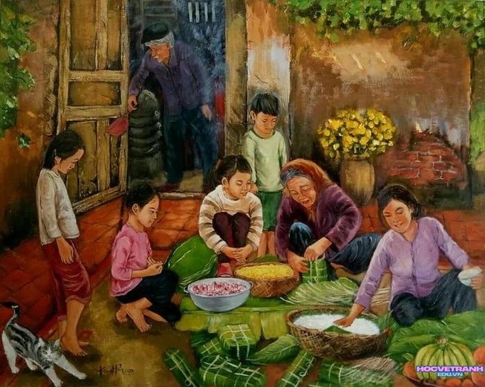 vẽ tranh làng nghề truyền thống việt nam