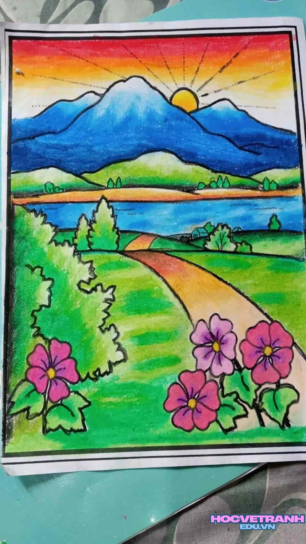 vẽ tranh làng quê đơn sơ