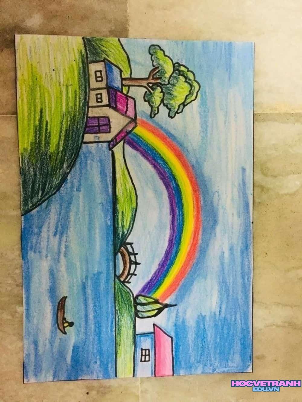 vẽ tranh làng quê mùa gặt