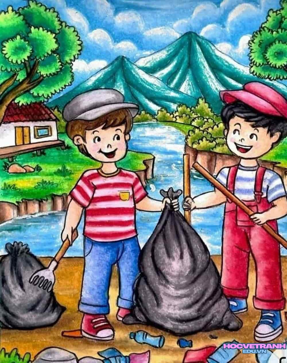 vẽ tranh lao động công trường