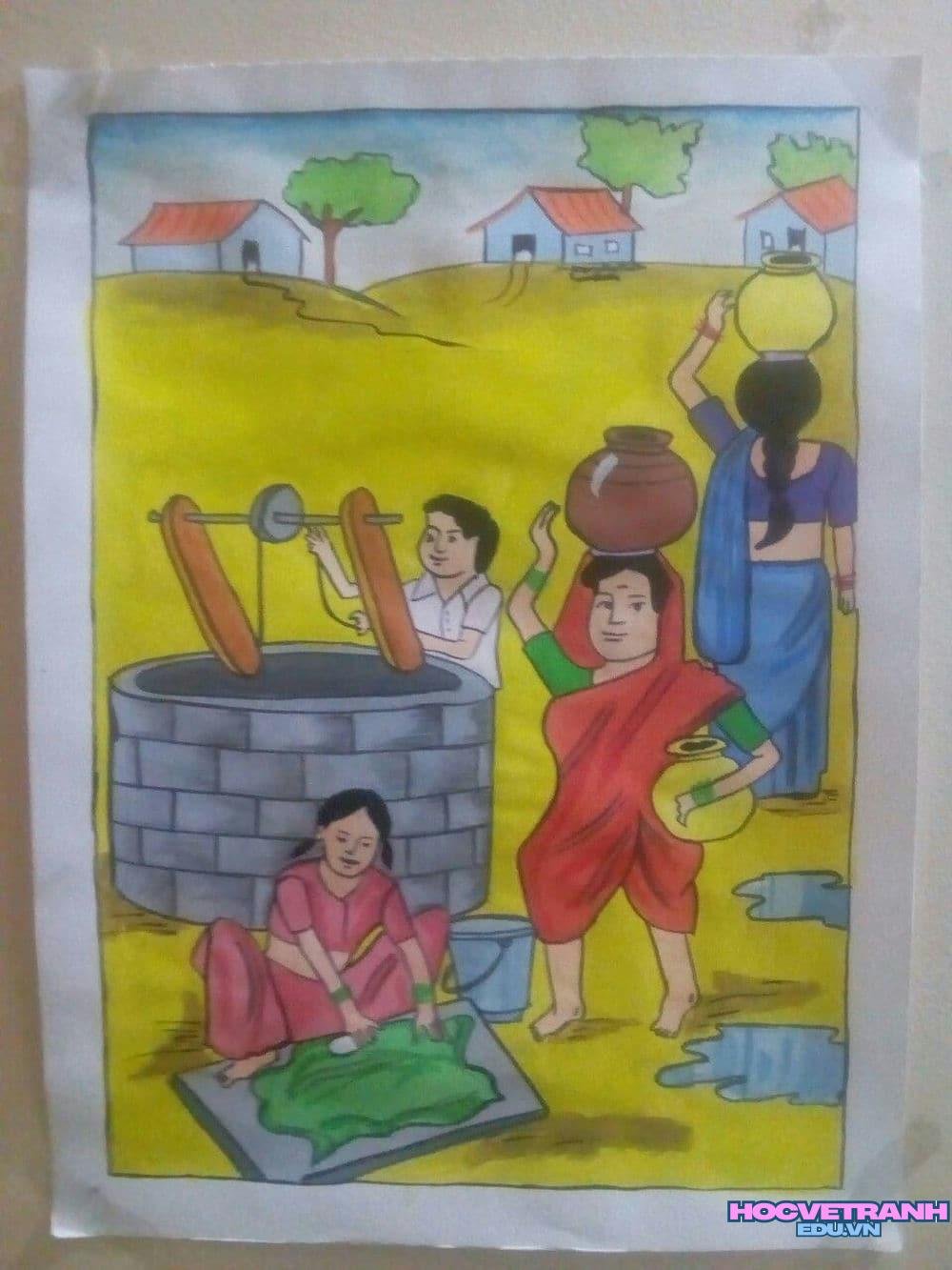 vẽ tranh lao động nông nghiệp