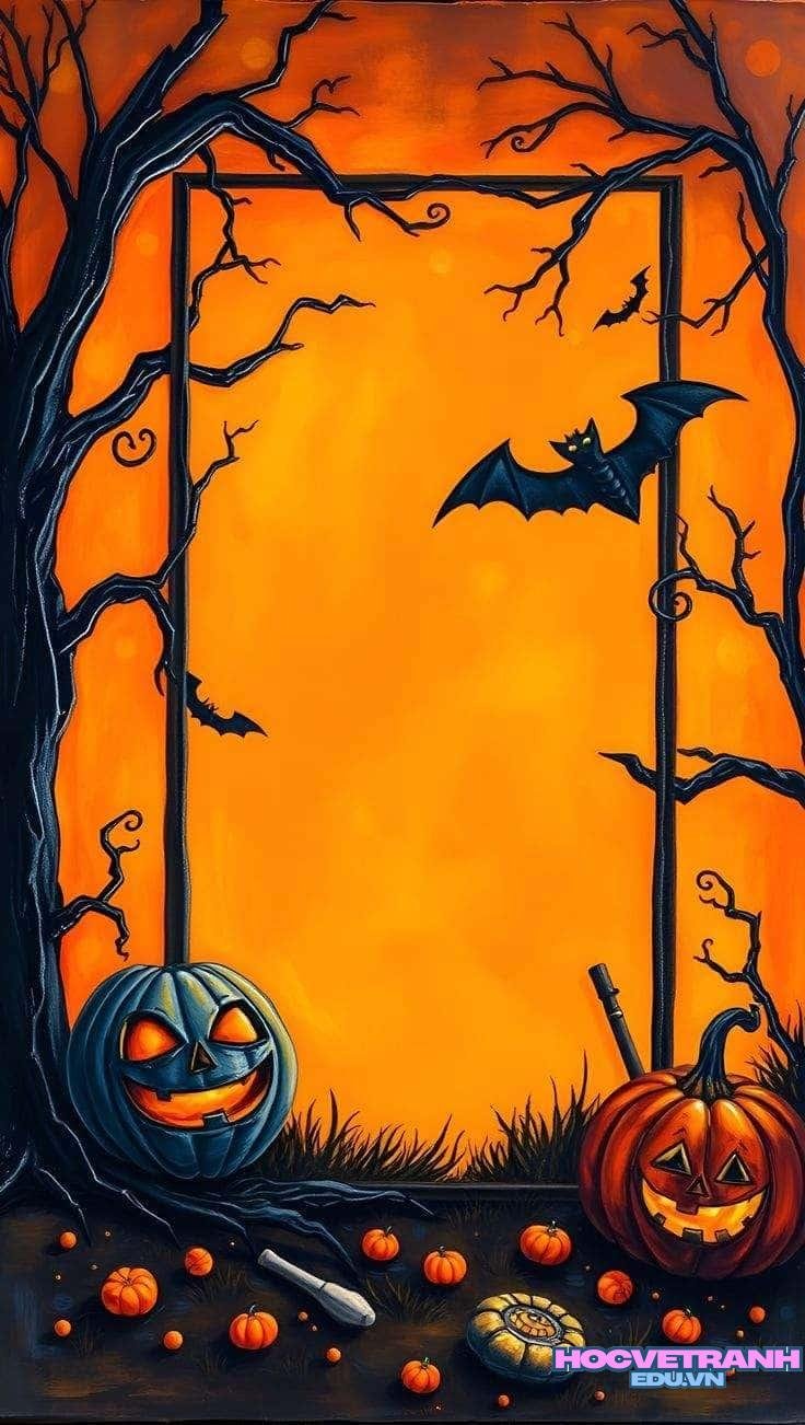 ve tranh le hoi dem halloween.
