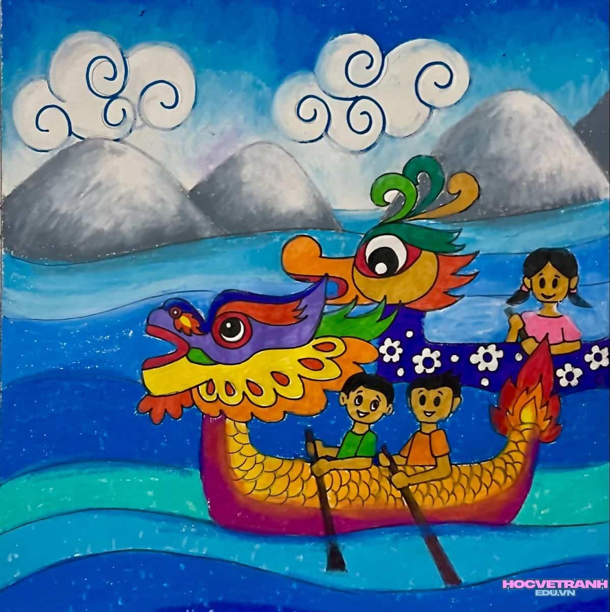 ve tranh le hoi dep.