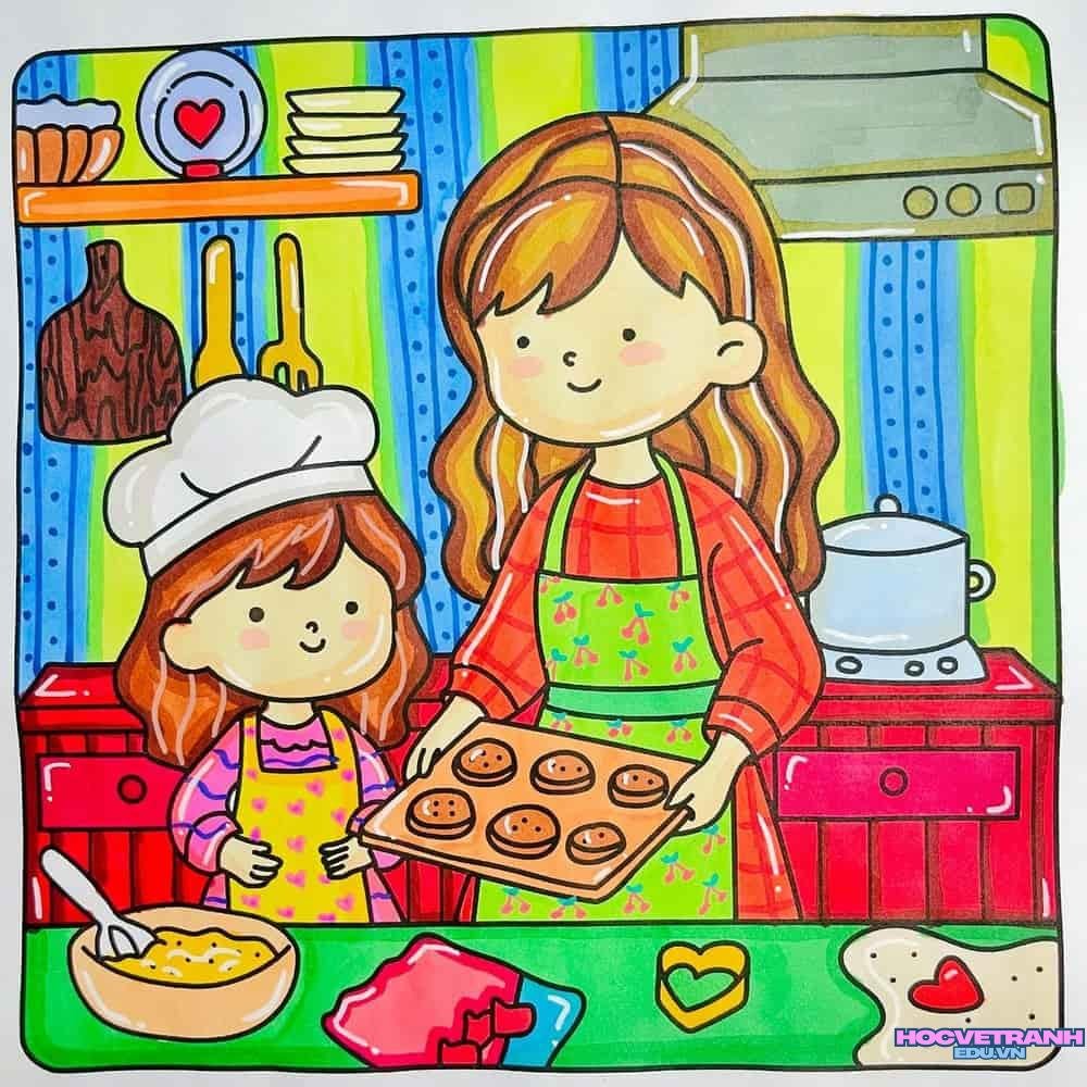 vẽ tranh mầm non dễ thương