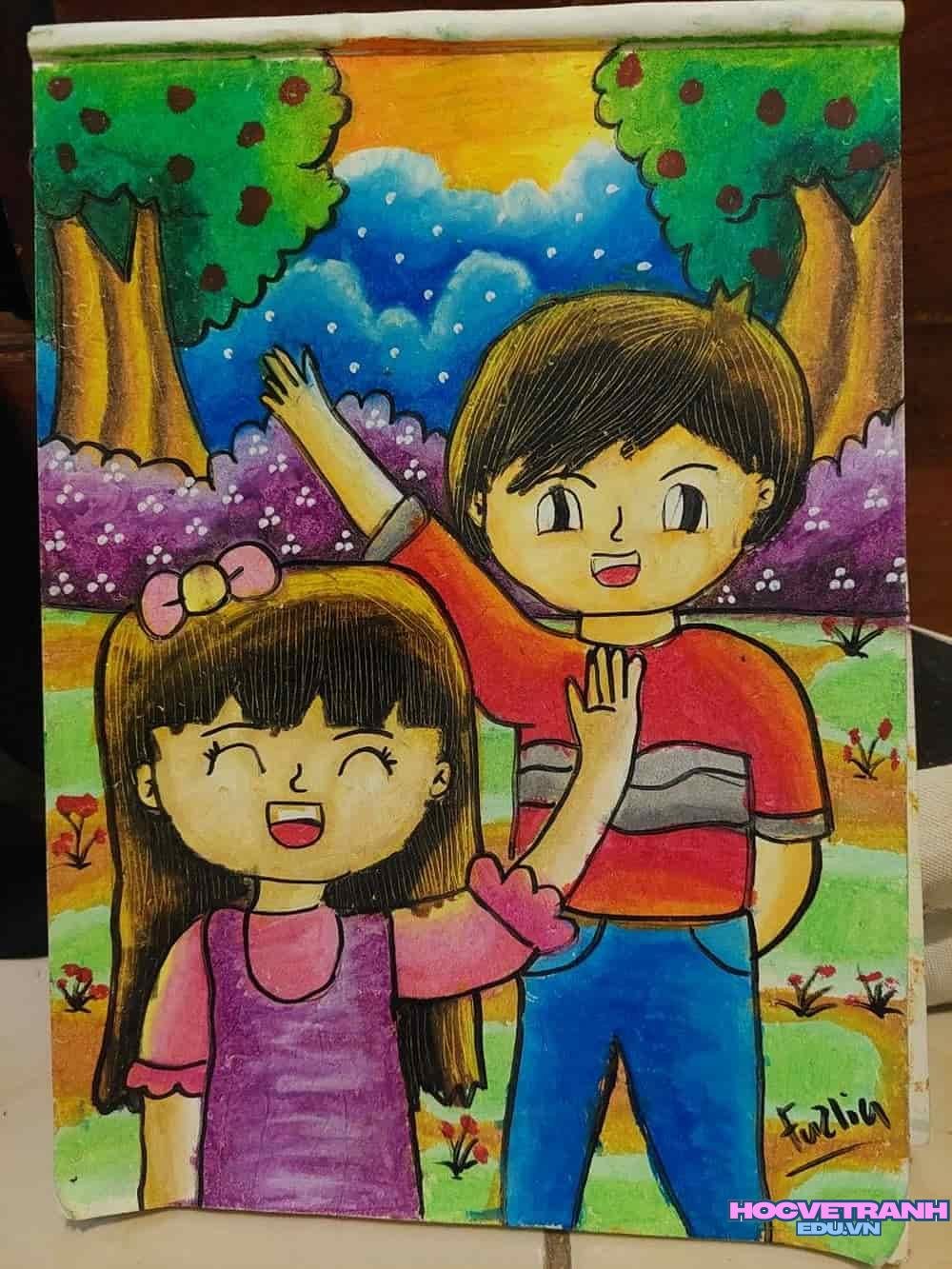 vẽ tranh mầm non vui nhộn